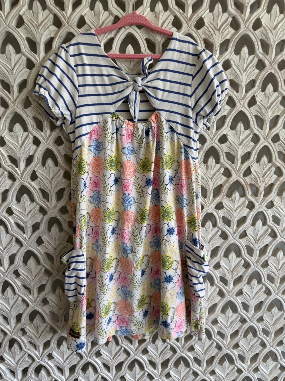 Matilda Jane Girls Floral Striped Dress Size 10 - Picture 2 of 7